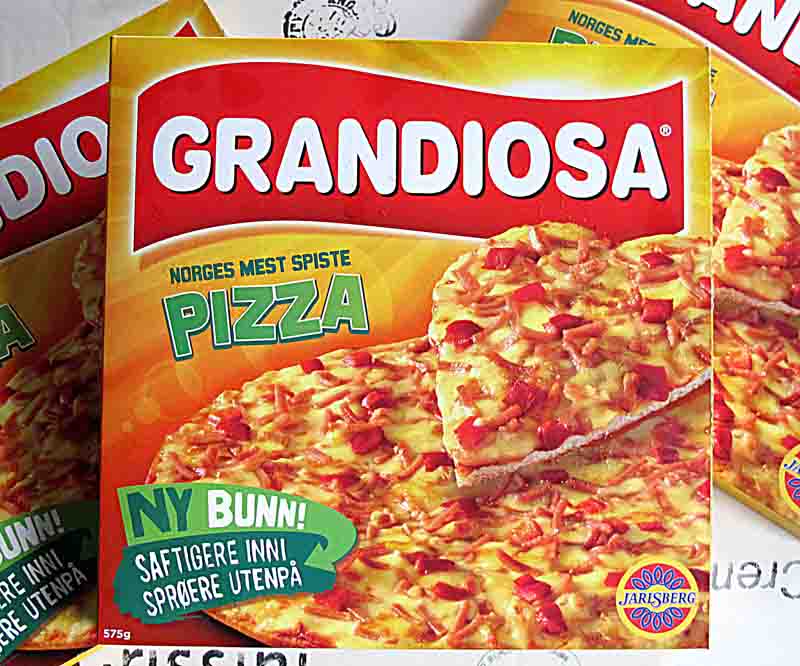 Pizza Grandiosa. Min tidligere storfavoritt. Nå faller den til de grader gjennom. Den smaker ingen verdens ting. Bare salt! (Foto: johnsteffensen.no)