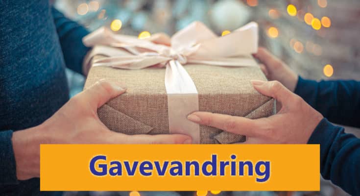 Gavestafett eller gavevandring er en spesielt god aktivitet for at mange i fellesskap kan hedre en jubilant. Johnsteffensen. No