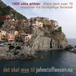 Her på johnsteffensen. No fins tusen ulike artikler innenfor en mengde kategorier. Blant dem over 70 reisebrev...