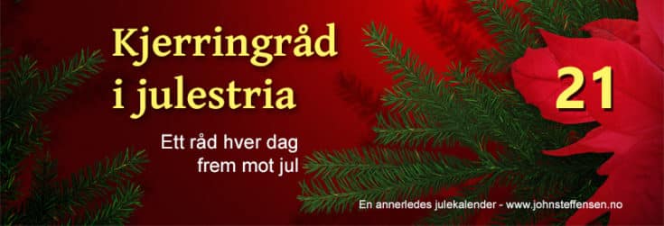 Kjerringråd i julestria er årets julekalender. Www. Johnsteffensen. No