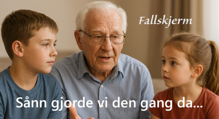 Sann gjorde vi den gang da. Fallskjerm