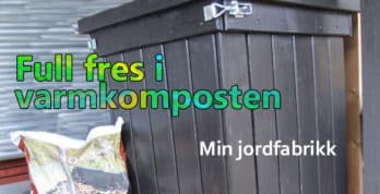 Jeg har to jordfabrikker i min hage; varmkompost og kaldkompost. Dette er varmkompostbeholderen. www.johnsteffensen.no