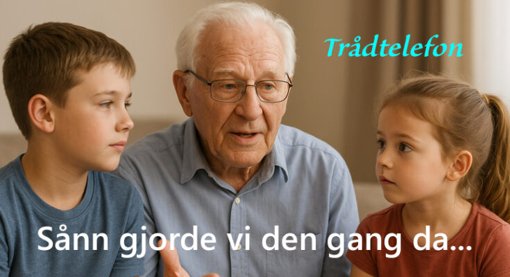 Sann gjorde vi den gang da. Tradtelefon