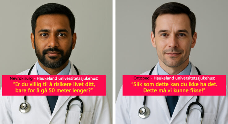 Nevrokirurg og ortoped er ai-genererte. Replikkene er ekte!
