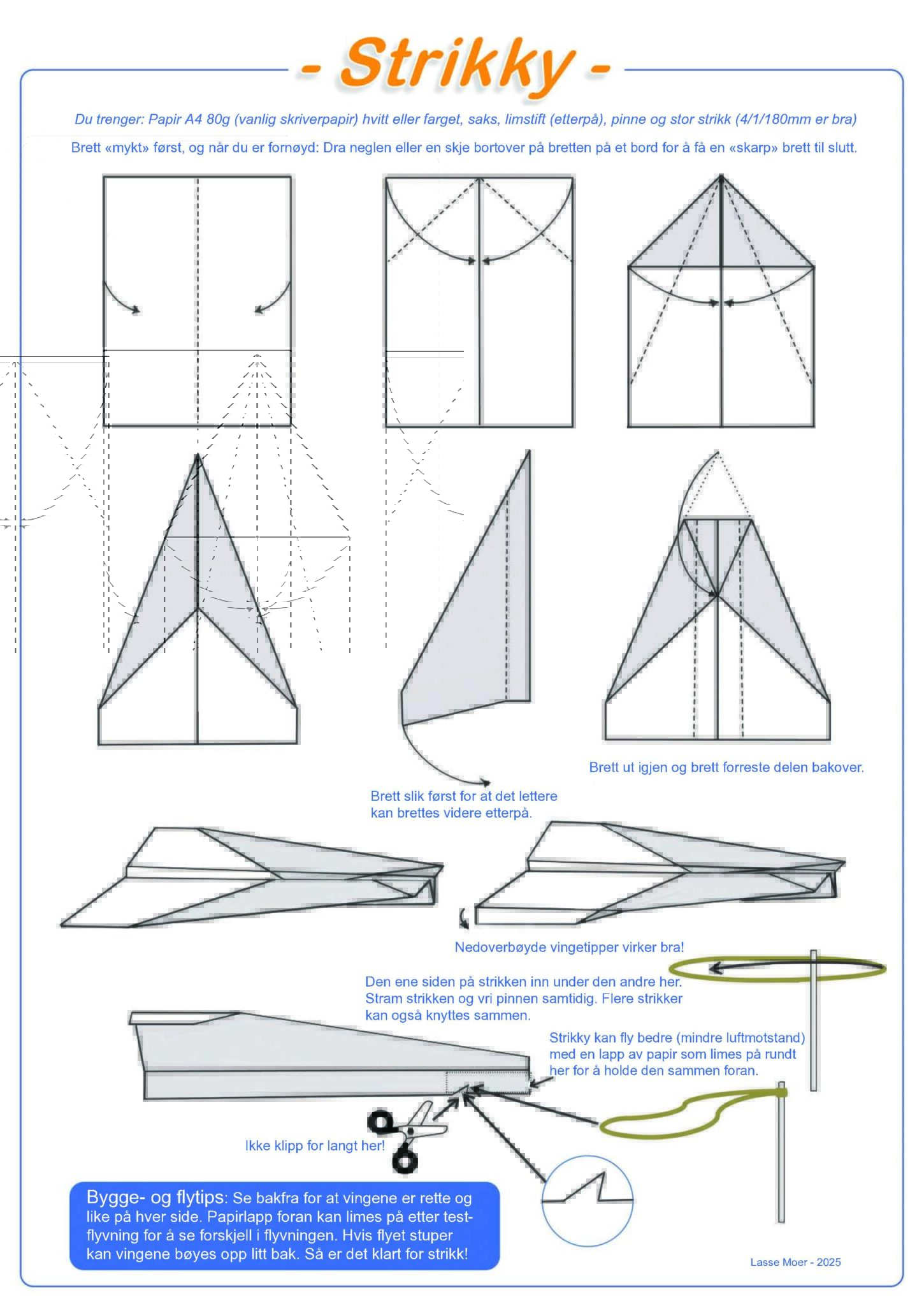 Strikky - papirflyet som flyr bedre og lenger 3 Papirflyet strikky. Lassemoer. Nojpg scaled